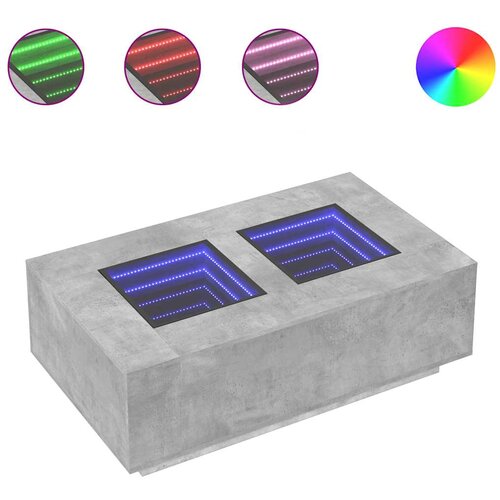 Maison Chic Klubska mizica - kavna mizica - Nizka mizica z neskončnimi LED betonsko siva 116x69x40 cm, (21752260) Cene