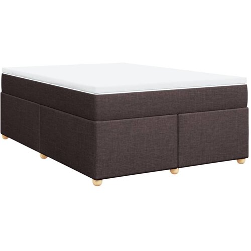 VidaXL Krevet s oprugama i madracem tamnosmeđi 160x200 cm tkanina Slike
