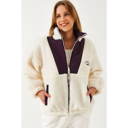 Bianco Lucci Women's Zippered Plush Coat 5194 Slike