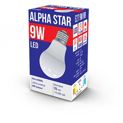 Alpha Star E27 9W NB LED Sijalica 4000K/800Lm/220V,Bela Cene