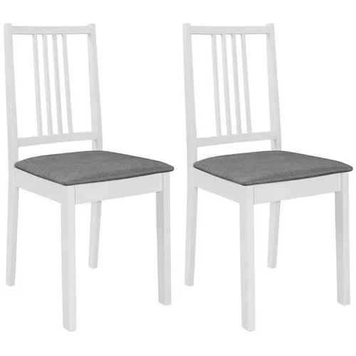  Jedilni stoli z blazinami 2 kosa trles beli