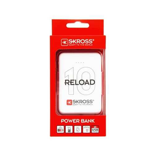 Skross Reload 10 powerbank (rezervna baterija) 10000 mAh li-ion bijela prikaz statusa