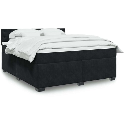 VidaXL Krevet s oprugama i madracem crni 180x200 cm bar&amp;scaron;unasti Slike