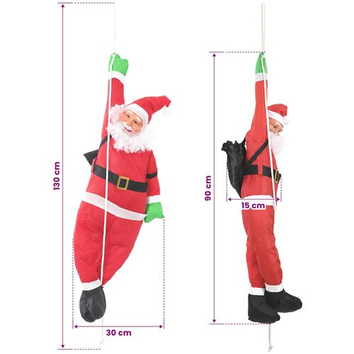  Viseći Djed Božićnjak na užetu Crvena 30 x 15 x 130 cm Slike