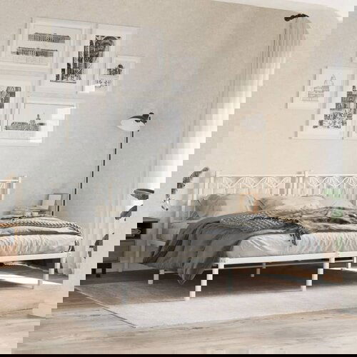vidaXL Metalni okvir za krevet s uzglavljem bijeli 183x213 cm Cijene