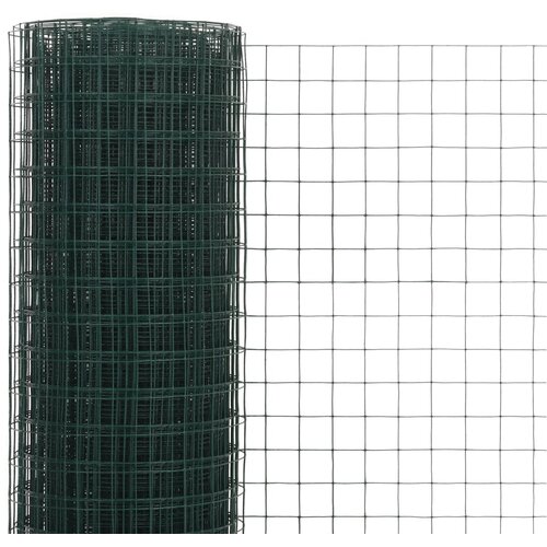  Žičana mreža od čelika s PVC oblogom za koko&amp;scaron;i 25x1,5 m zelena Slike