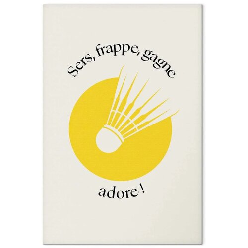  Slika - Badminton Shuttlecock on a Yellow Circle Background 40x60 Premium Print Slike