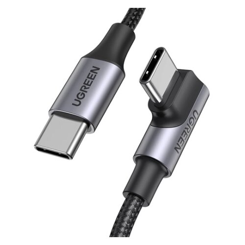 Ugreen US334 70643 USB-C (angled) /USB-C (straight) 100W PD 1m cable - black Slike