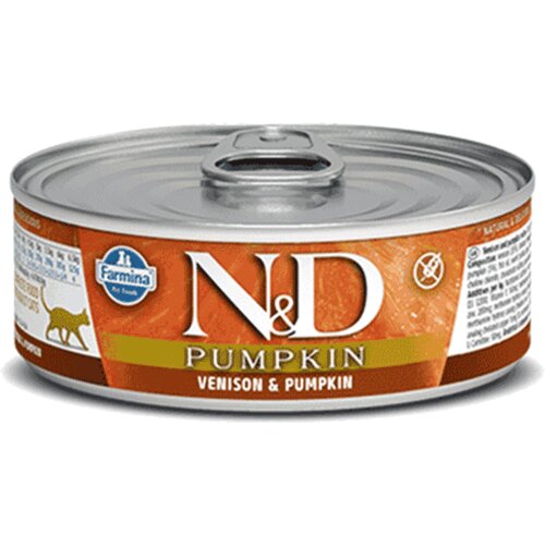 N&d Pumpkin Vlažna hrana za mačke, Bundeva i Jelen, 80 g Slike