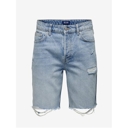 Only Light blue mens denim shorts & SONS Edge - Men Slike