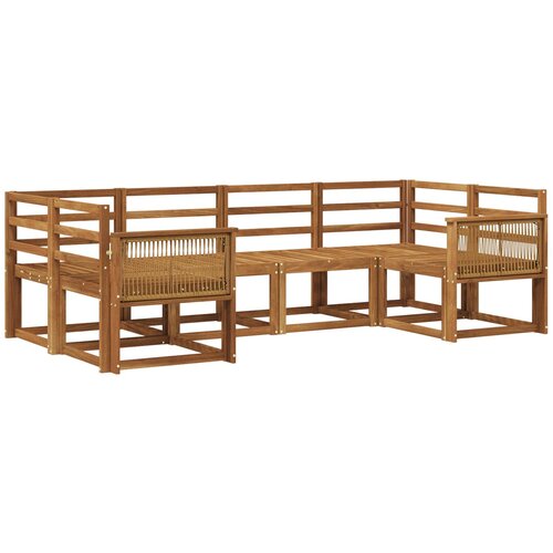 VidaXL Zunanja garnitura za sedenje 6 pcs Naravna Masiven les akacije, (5000281313) Slike