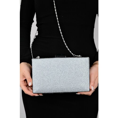 LuviShoes MARSEILLE Silver Sand Glitter Women's Evening Dress Bag Slike