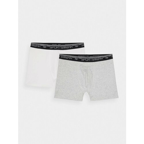4f Men's Boxer Underwear (2Pack) - Grey/White Slike