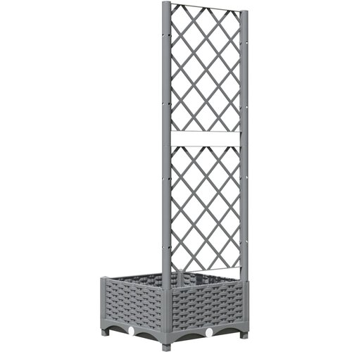  Vrtna sadilica s re&amp;scaron;etkom svjetlosiva 40 x 40 x 121,5 cm PP Slike