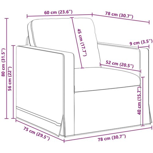 SOFA Crna Sveukupne dimenzije: 78 x 78 x 80 cm (&amp;Scaron; x Dub x V) Slike