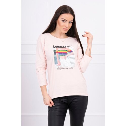 Kesi Blouse with Summer Girl print in powder pink Cijene