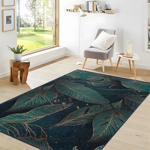 Mila Home modrozelena pralna preproga 120x180 cm midnight jungle &amp;ndash; Slike