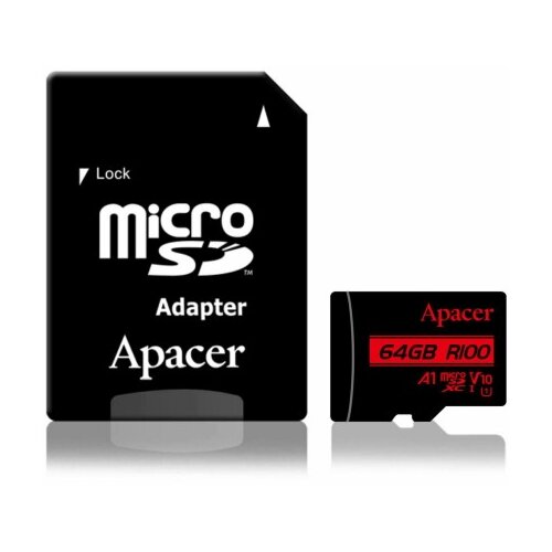 Apacer microSD XC 64GB spominska kartica U1 R100 Class 10 AP64GMCSX10UB-R Cene