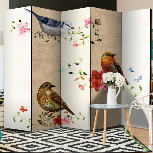 Artgeist Paravan Bird Song Ii, 5-Delni, Enostranski Slike