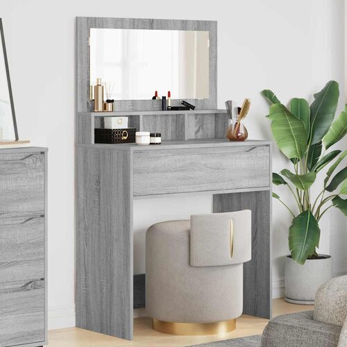 vidaXL Toaletne mize za spalnice Siva Sonoma 80 x 39,6 x 135 cm Cene