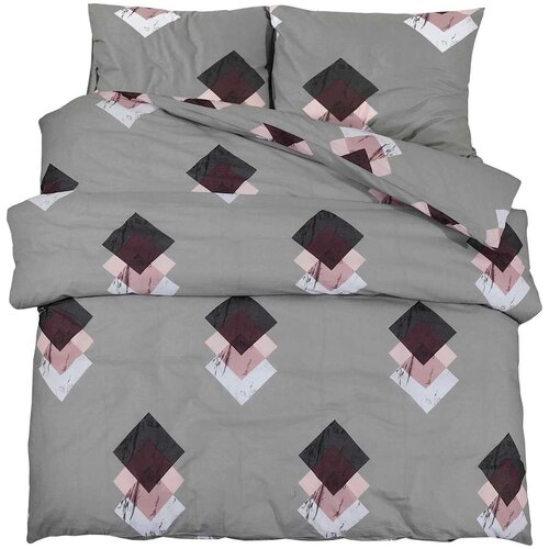  Set posteljine za poplun sivi 260 x 240 cm pamučni Slike