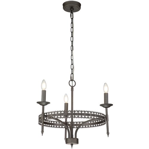 Elstead Lighting Elstead Crown Lestenec 3, svetlo železo, E14, (22099600) Cene
