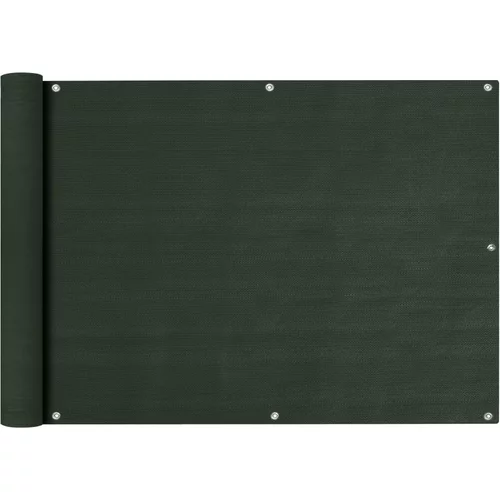 vidaXL Balkonsko platno temno zeleno 75x600 cm HDPE, (20764716)