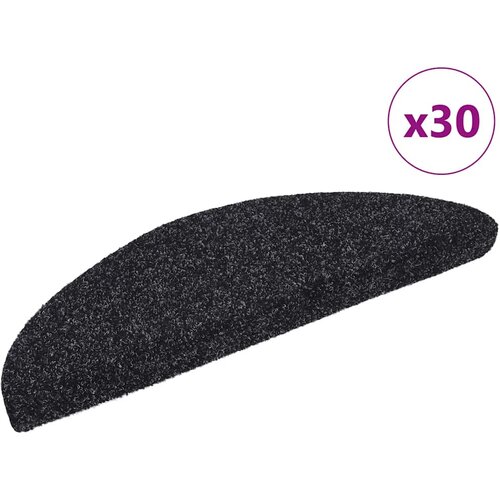  Prostirke za stepenice samoljepljive 30 kom 56x17x3 cm crne poluokrugle Cene