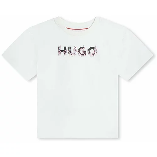 Hugo Dječja pamučna majica kratkih rukava boja: bijela