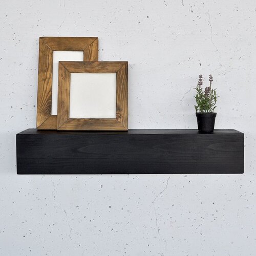 Hanah home Raf286 Black Decorative Wooden Wall Shelf Cene