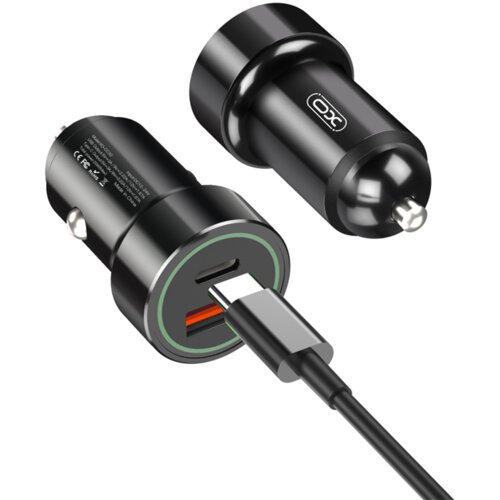 XO Polnilec za avto TZ11 PD,QC 20W + kabel USB-C na Lightning, (20444642) Cene