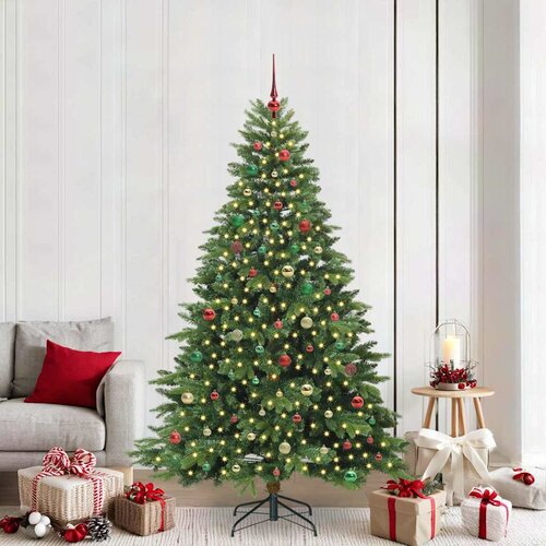 vidaXL Umestno božično drevo med 300 LED Zelena 210 cm PE in PVC Cene