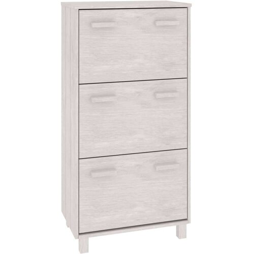 vidaXL omara za čevlje bela 59,5x35x117 cm trdna borovina Cene