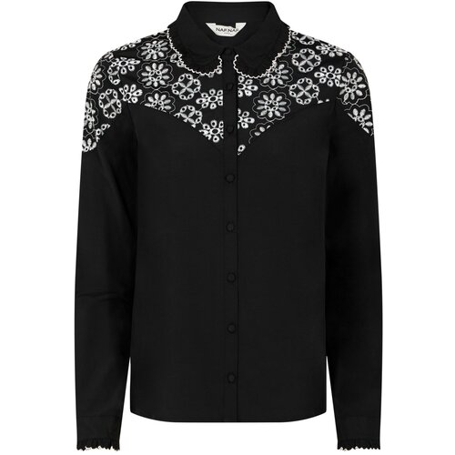 Naf Naf Bluza &amp;#039;Hexas&amp;#039; črna / bela Slike