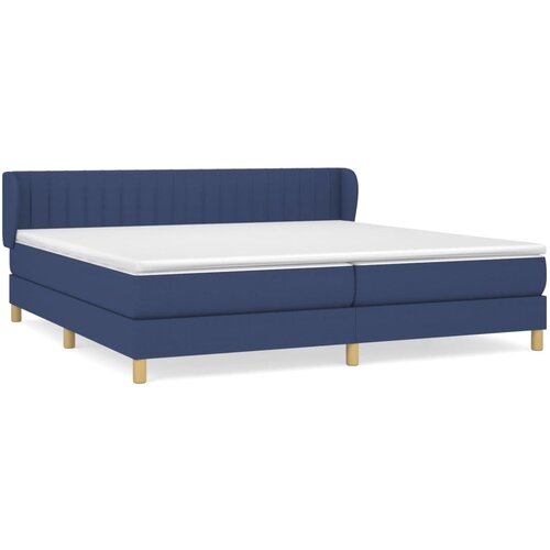 vidaXL Box spring postelja z vzmetnico modra 200x200 cm blago, (20896264) Cene