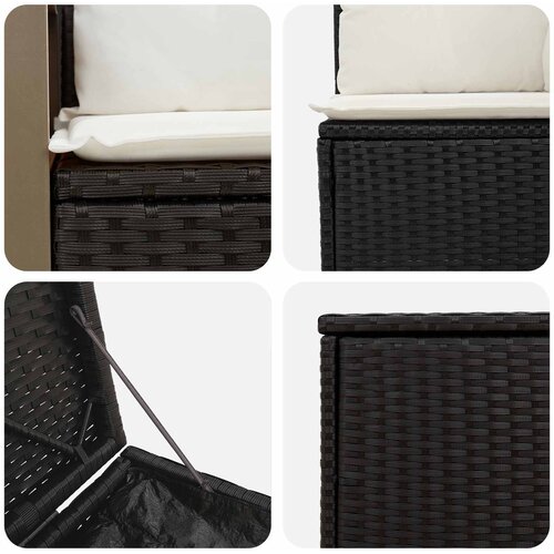  Set sofe 7 kom. Crna i krem-bijela 118 x 62 x 69 cm Slike