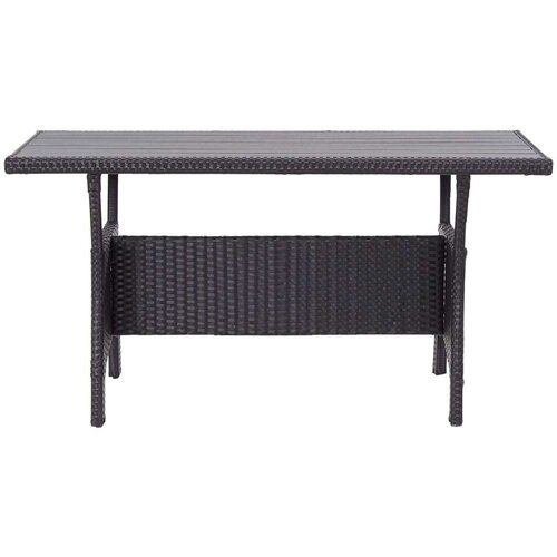 VidaXL Vrtni stol crni 120 x 70 x 66 cm od poliratana Slike