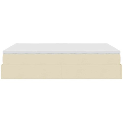  Otomanski krevet s madracem krem 140x190cm od tkanine Slike