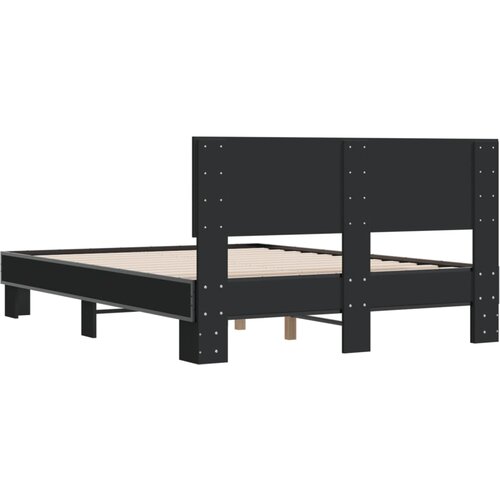  Okvir kreveta crni 120 x 200 cm od konstruiranog drvo i metal Slike