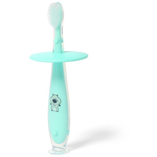 BabyOno Baby četkica za zube s graničnikom 12+ mint Slike