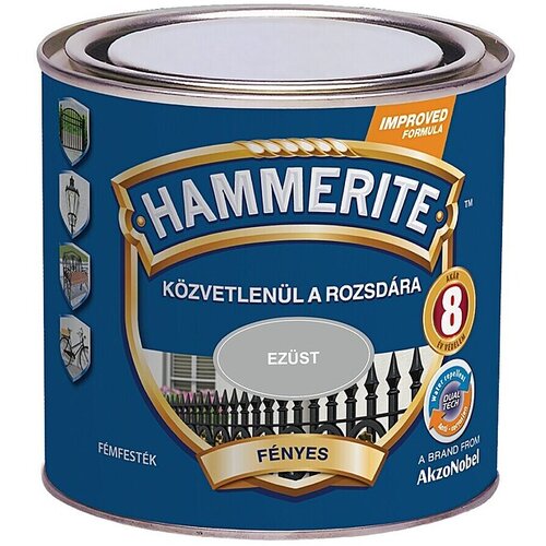 HAMMERITE Pisani lak (Srebrna, Sijaj, 0,25 l, Na osnovi topil) Slike