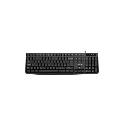 Canyon KB-1, Wired Keyboard, 104 keys, USB2.0, Black, cable length 1.5m, 443*145*24mm, 0.37kg, Adriatic Cene