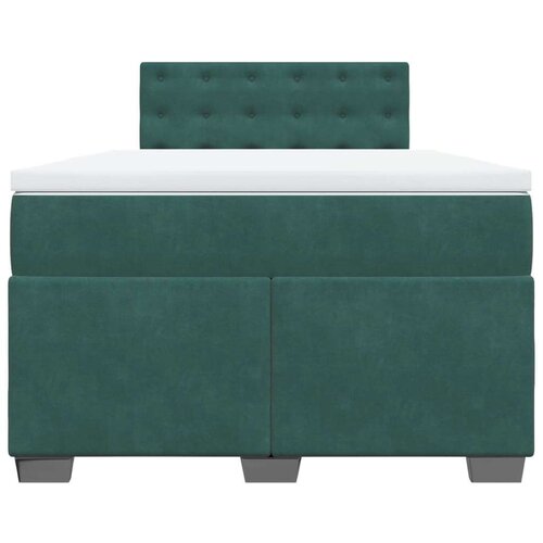 VidaXL box spring krevet s madracem tamnozeleni 120x200 cm bar&amp;scaron;unasti Slike
