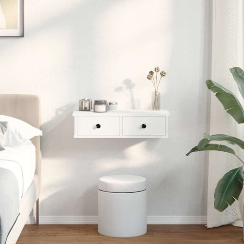 vidaXL Zidna polica s ladicama bijela 60x28x15 cm konstruirano drvo Cijene
