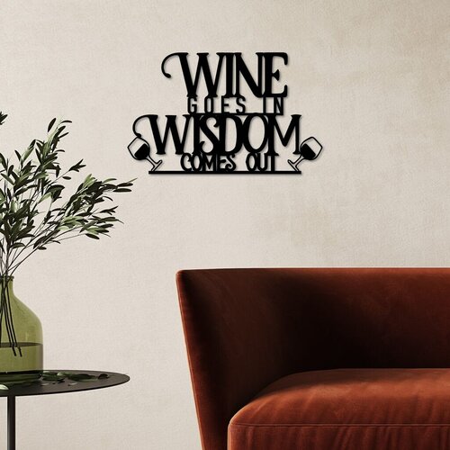 Wallity zidna dekoracija wine wisdom, 55 x 34 cm, crna Cene