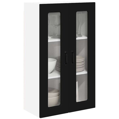 VidaXL zidni kuhinjski ormarić crna 60 x 31 x 100 cm konstruirano drvo Slike