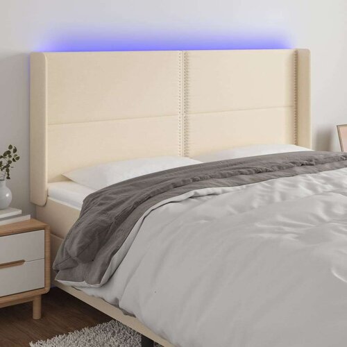  Uzglavlje krem 183 x 16 x 118/128 cm od tkanine Cijene