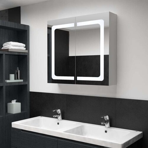 vidaXL LED kopalniška omarica z ogledalom 80x12,2x68 cm Cene