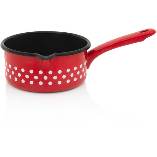 Metalac kaserola BELE TUFNE NA CRVENOM 16cm/1.6lit Slike