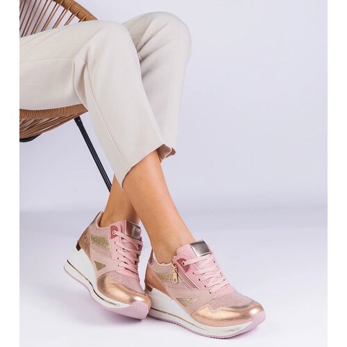 Gemre Pink platform sneakers with glitter Evklada Cene